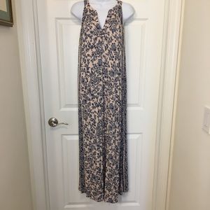 🛍️ SALE! J.Jill Blush and Navy Floral Sz Small Maxi Dress